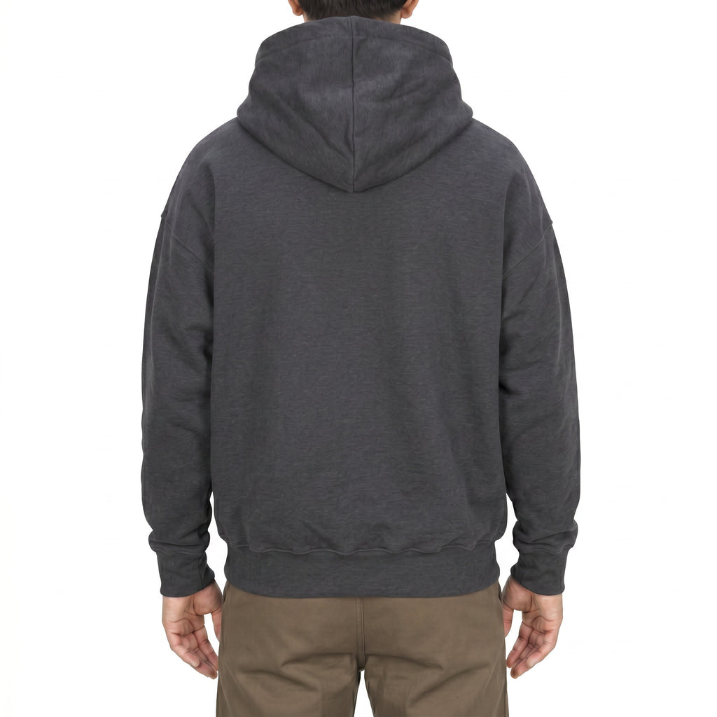 Cotton full-zip hoodie in Gray, back view