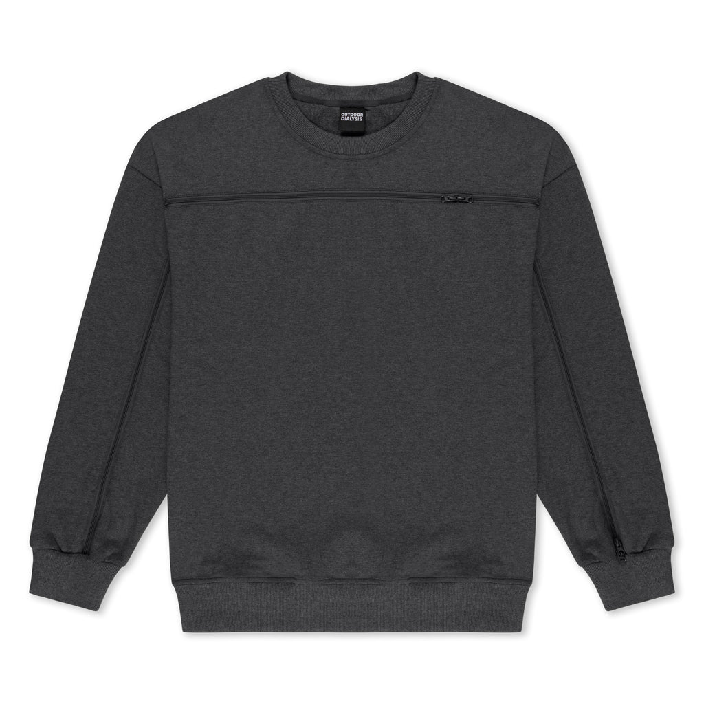 Cotton crewneck in Gray, laid flat