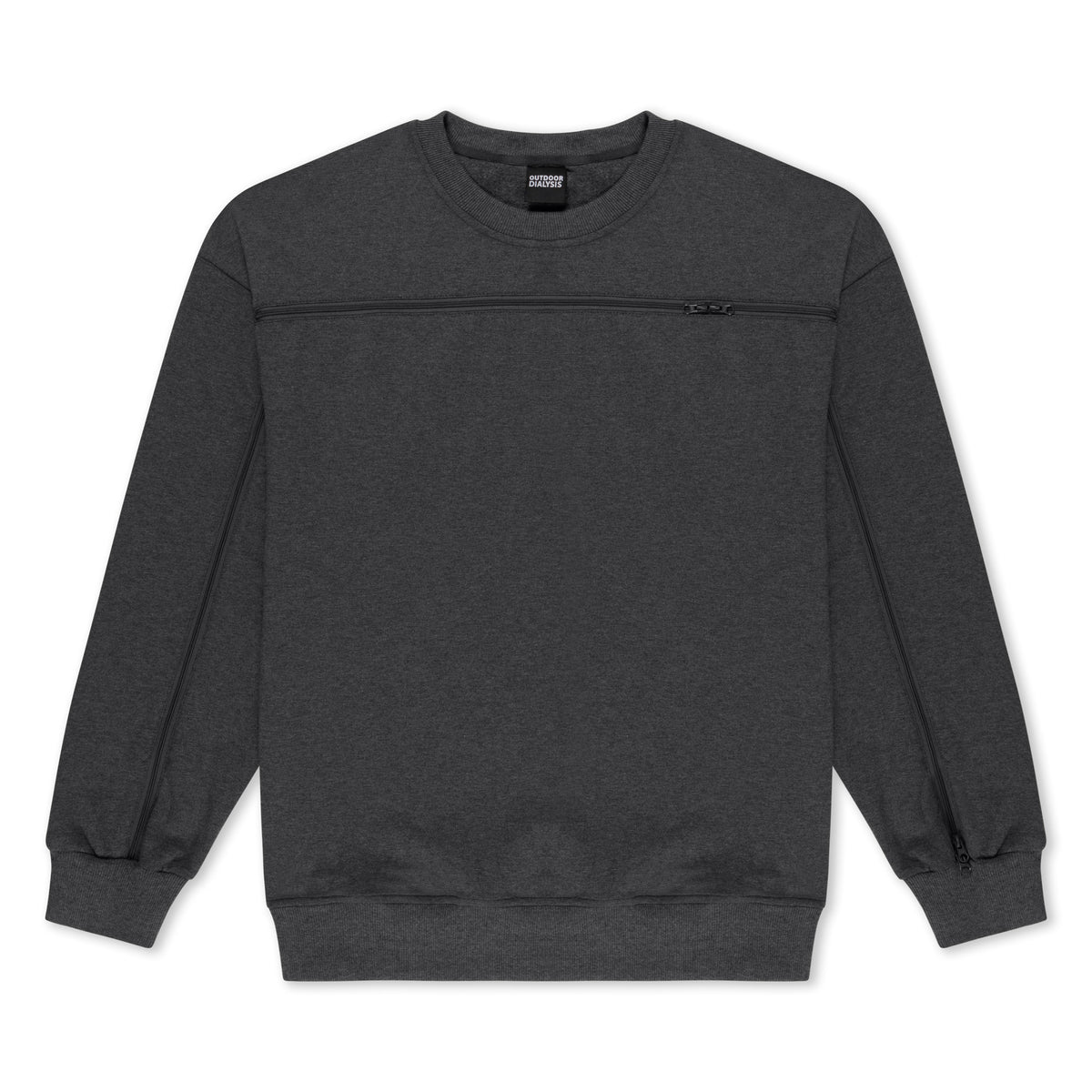 Cotton crewneck in Gray, laid flat